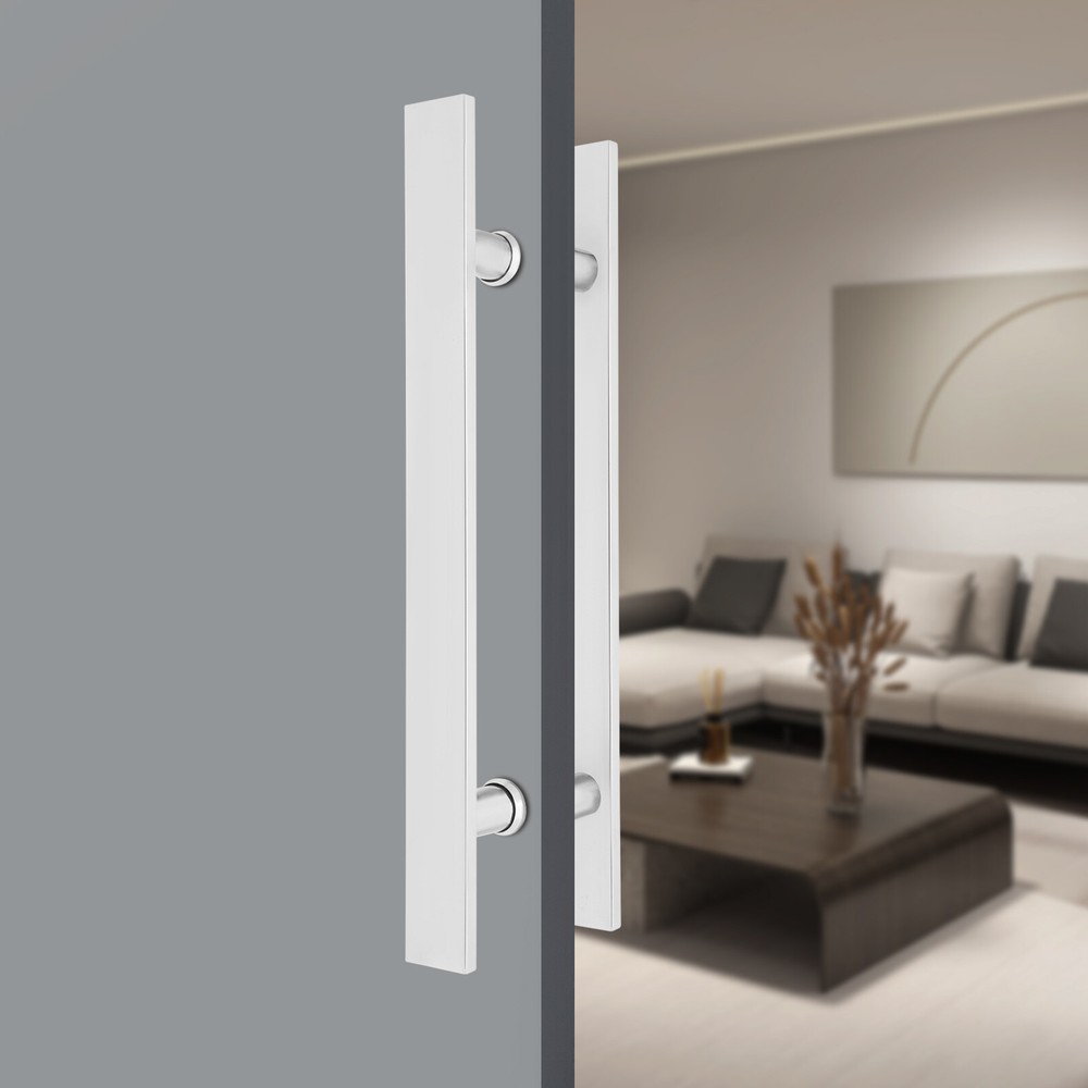Stainless Steel Sliding Barn Door Handle 17.52" Double Sided H Shape Pull Push