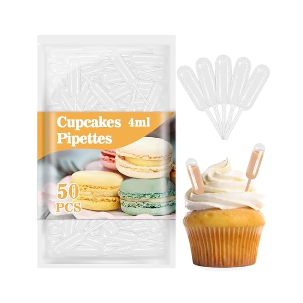 Disposable Cupcake Pipettes, 4ml, Perfect for Jam, Alcohol, & Creative Baking