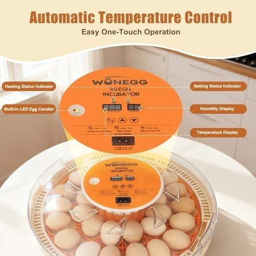Incubators for Hatching Eggs, Egg Incubator with Automatic Egg Turning and Humid