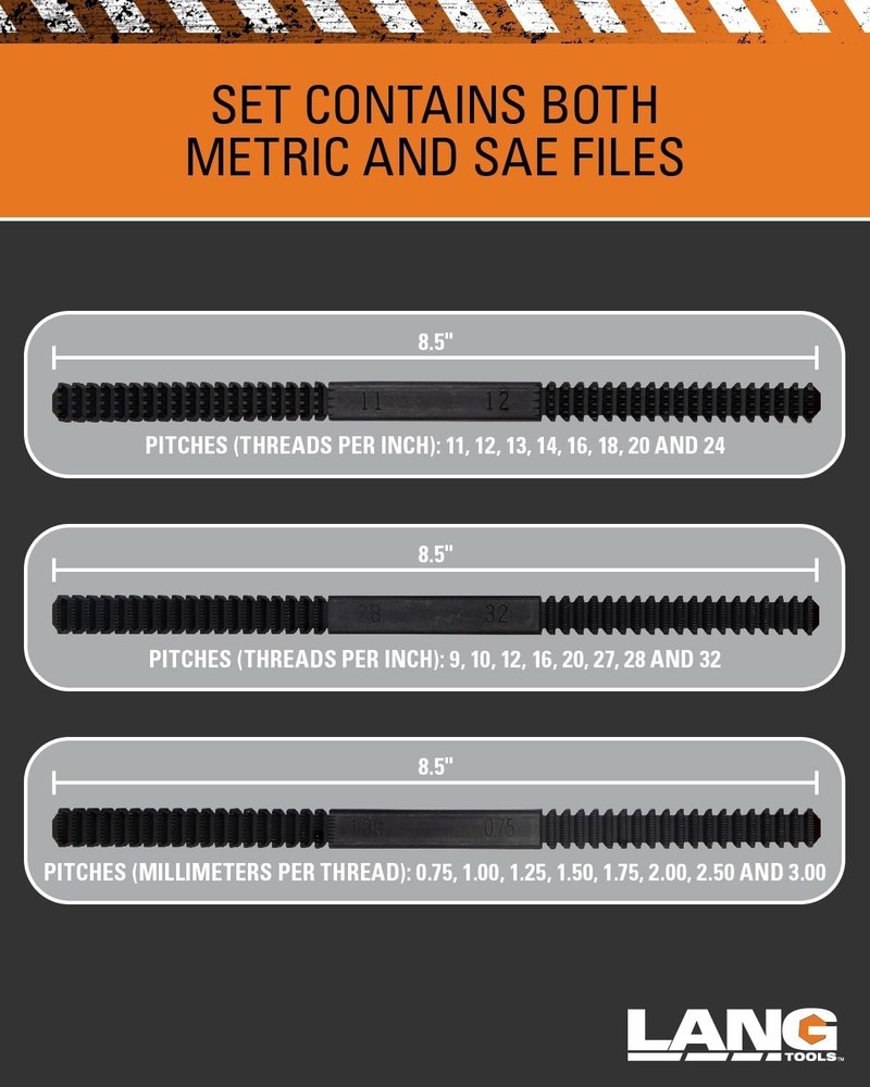 Thread Restorer File Set, 3-Piece - Easy Install, Black