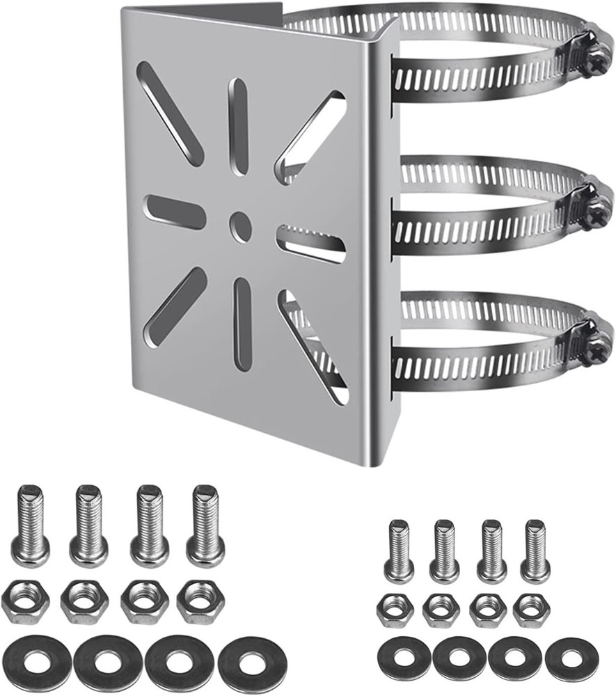 Universal Vertical Pole Mount for Security Camera, Stainless Steel Mounting C...