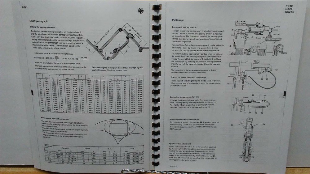 Deckel GK12 & GK21 Profile Miller Operator’s Manual