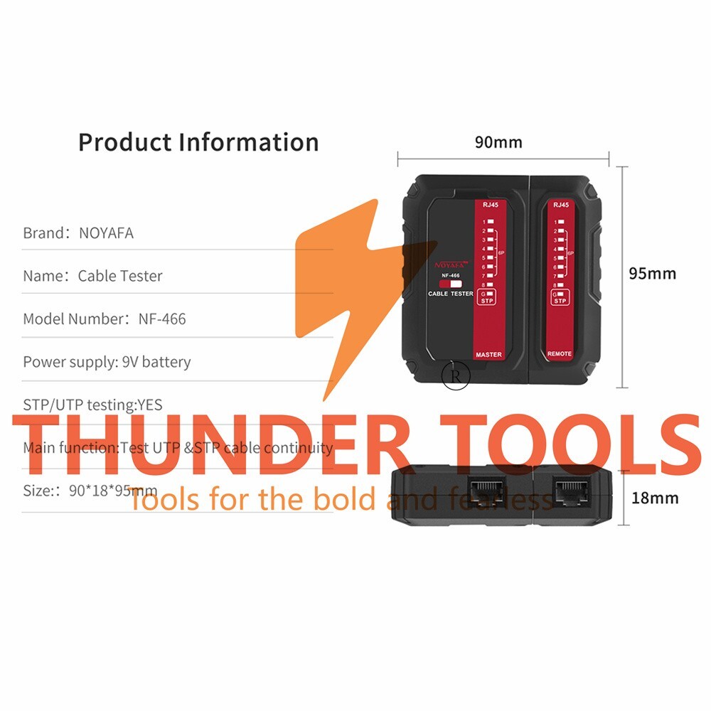 Thunder Tools NOYAFA NF-466 Network Cable Tester POE Wire Checker Launcher