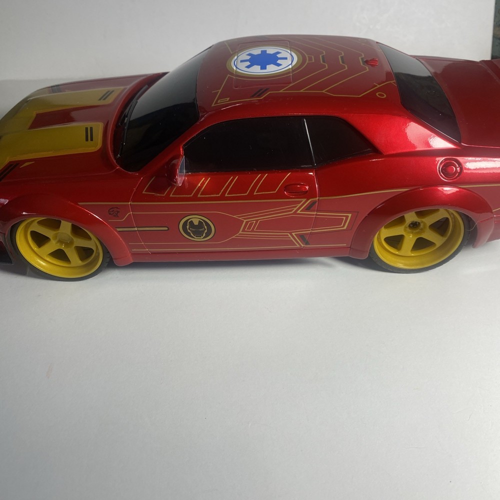 Jada Marvel Iron Man 2019 Dodge Challenger SRT RC Remote Control Car Works!