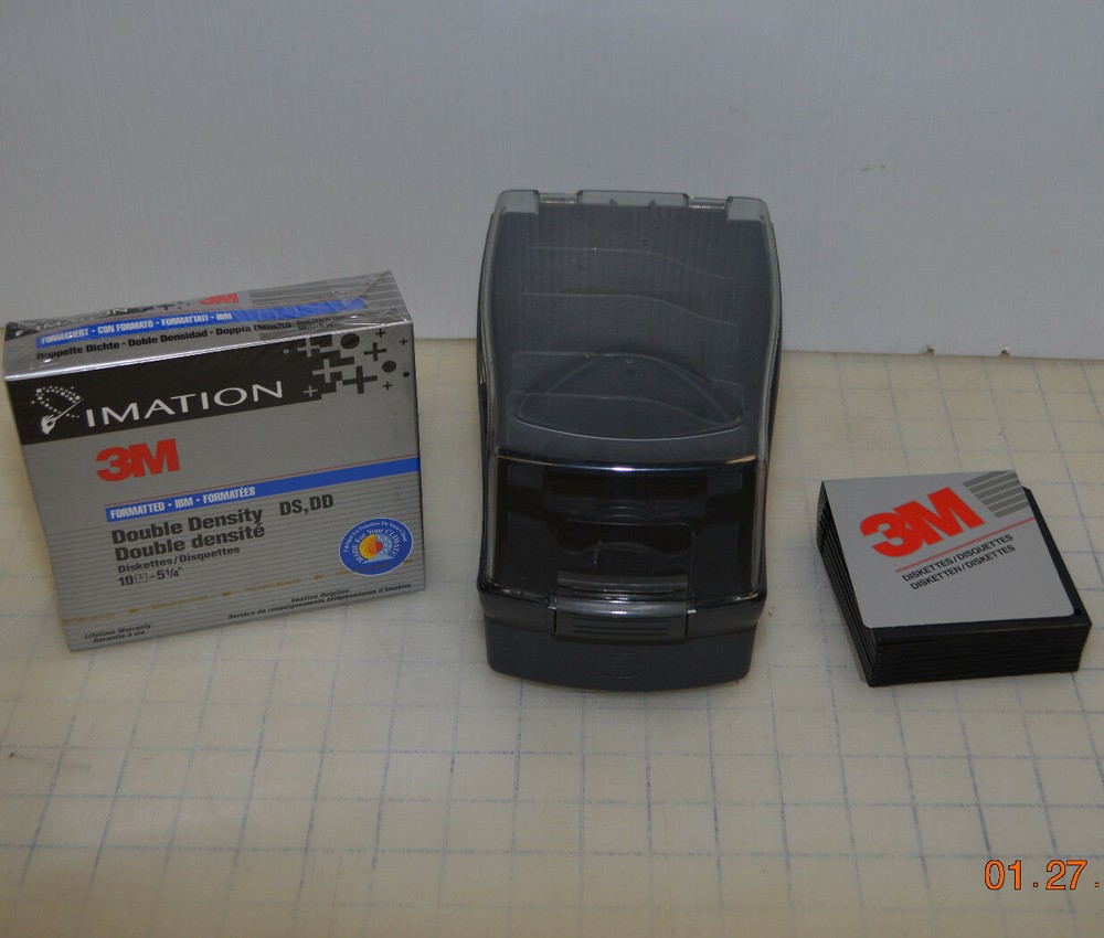 Fellowes 3.5" Floppy Disk, Diskette Tray File, Storage Case, 3M Imation IBM lot