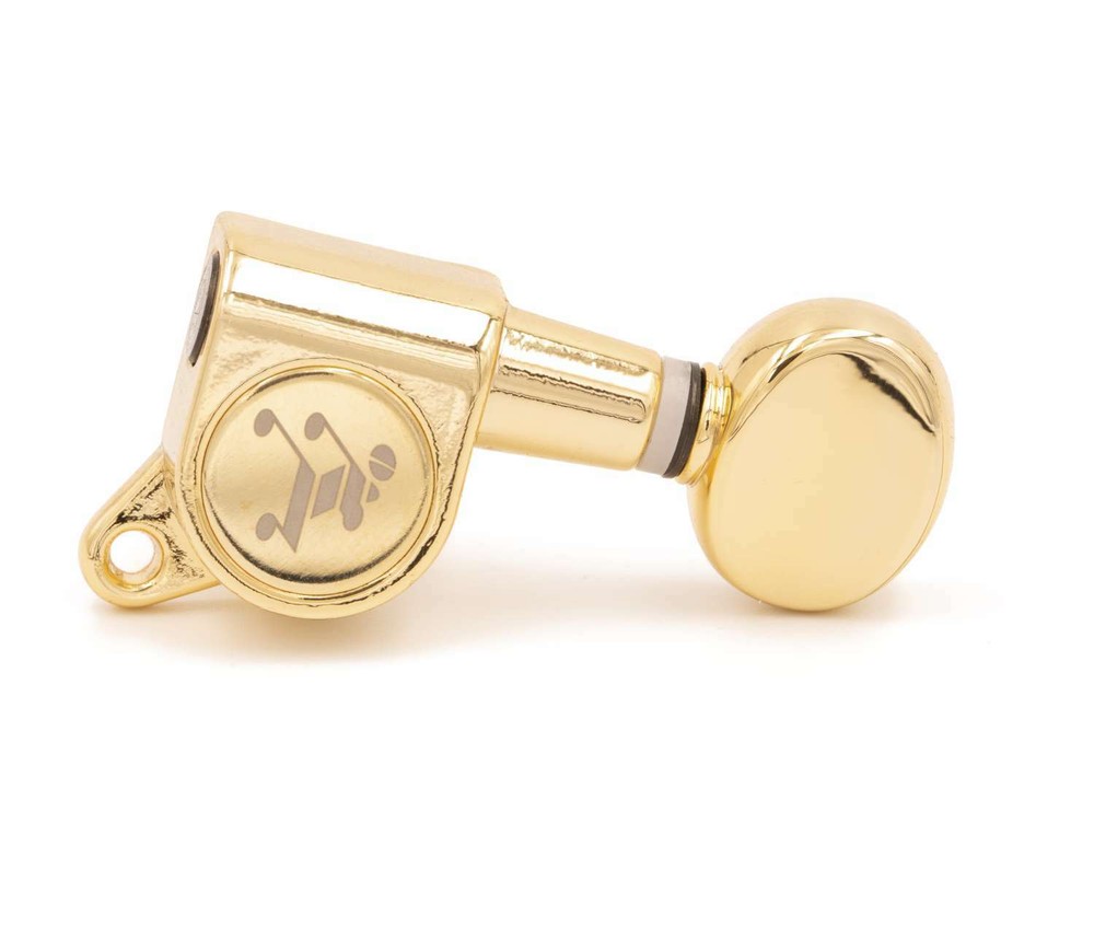 Genuine Tone Ninja Tuners, 6 Inline Staggered, Butterbean Button, Gold
