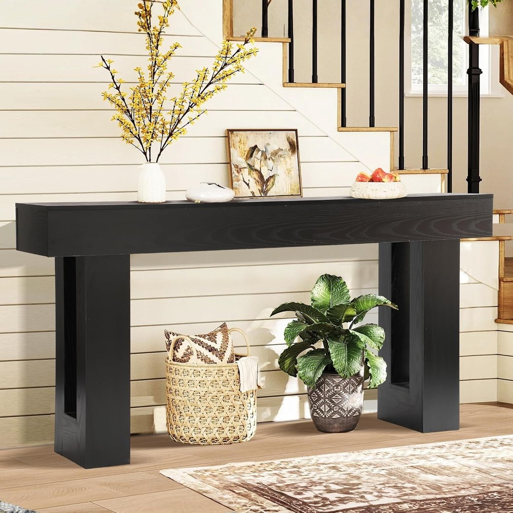 NEW Grepatio 63 Inch Entryway Console Table, Rustic Narrow Sofa Table, Wood Lo