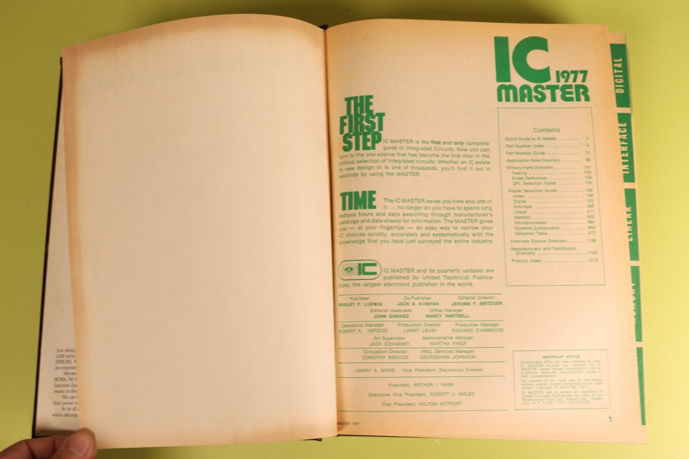 IC Master Book 1977 Computer Chip Collector's HC Bible Microprocessor Memory