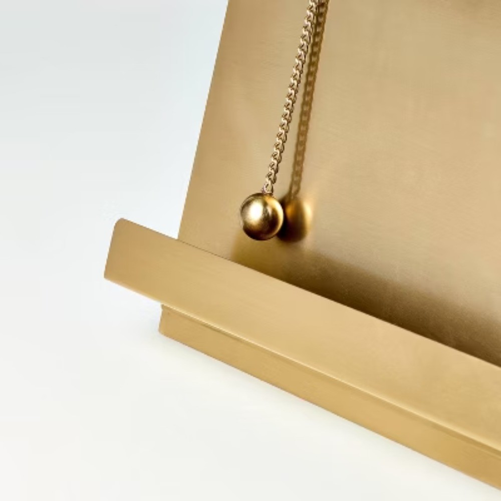 Brass Cookbook Holder with Weighted Chains