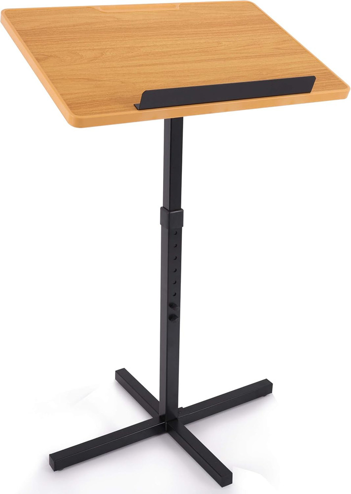 Height Adjustable Portable Lectern Stand for Classroom & Presentations - Black