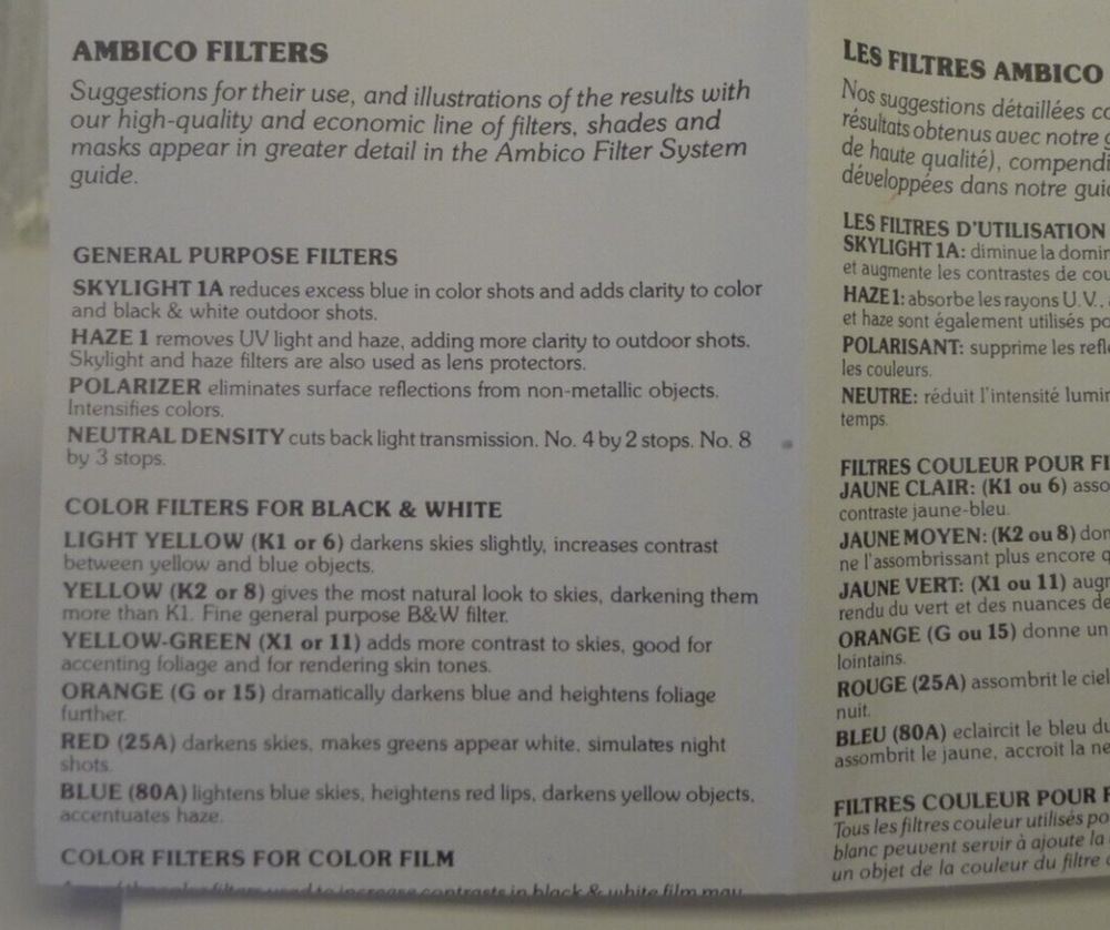 Ambico Skylight Filter # 7740 Plastic 3x3 Square with Pouch & Instructions