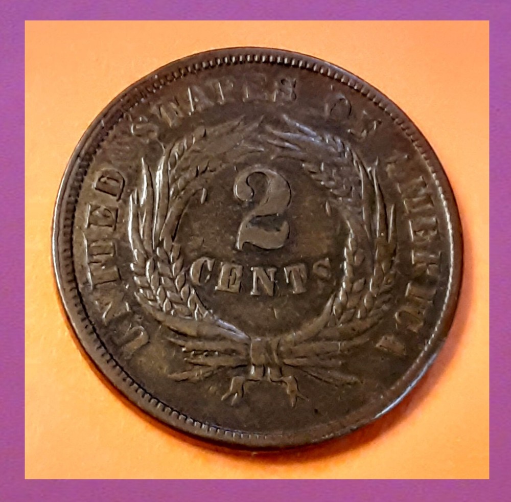 1865 AU (Full Motto) Two Cent Coin ( Includes Video)