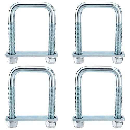 4 Pack Square U Bolt for 3 Inch Wide Leaf For 3" Wide Leaf Spring-4 Pack