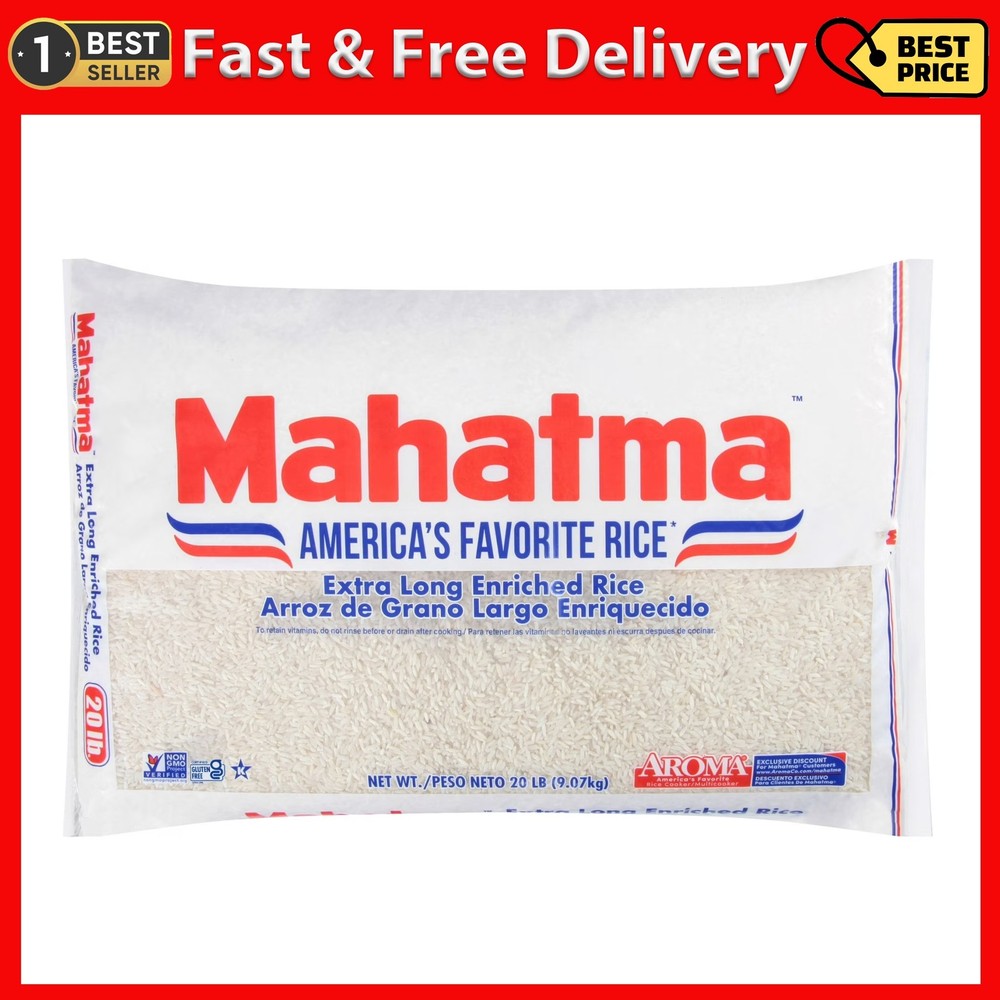 Mahatma Enriched Extra Long Grain White Rice 20 Lb Bag