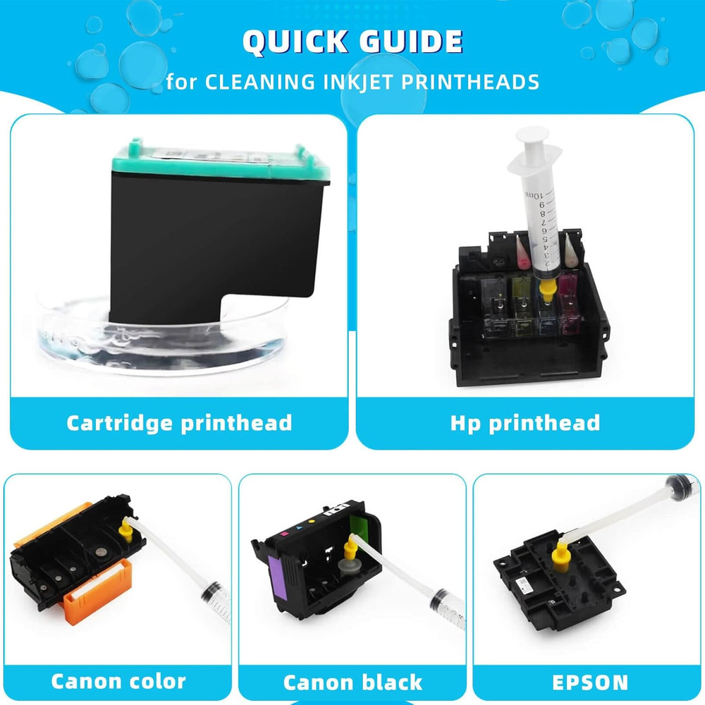 Spaceink Printhead Cleaning kit 200mL for E pson Printer, Printer Cleaning Kit f