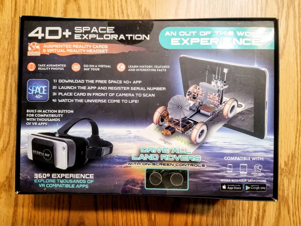 4D Space Exploration Augmented Reality Cards and Virtual Reality Headset VR