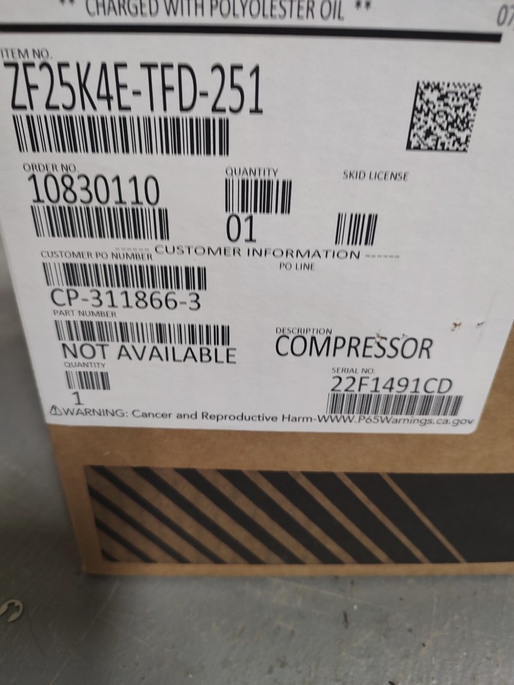 Emerson Copeland / ZF25K4E-TFD-251 Scroll Compressor