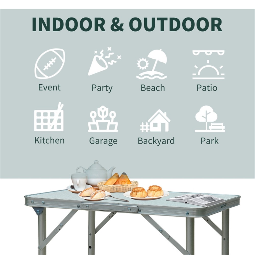 Portable Camping Table Dining Table Silver