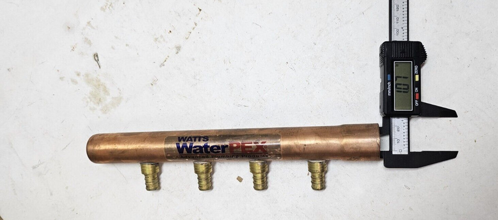 Watts LFWPCM1-M4-08 Copper Manifold Closed End x 1" Swedged End