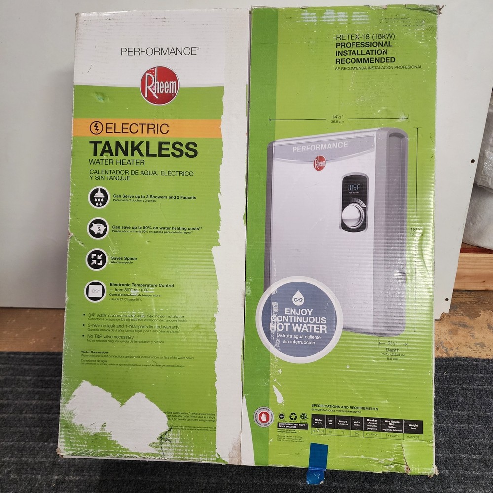 Rheem RETEX-18 18kW 3.5 GPM Electric Tankless Water Heater 240V