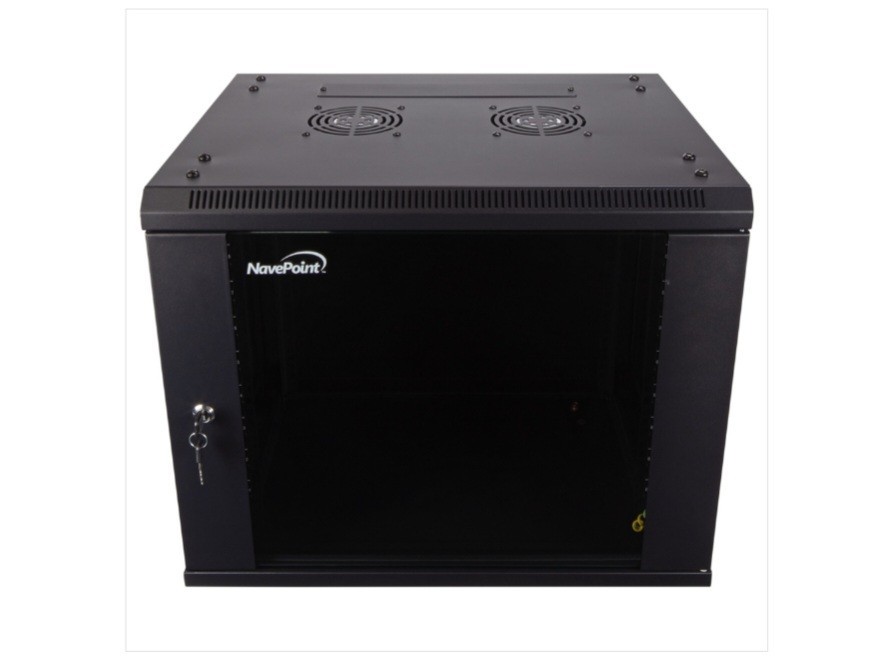 NavePoint Basic IT Wall Mount Network Server Data Cabinet Rack Glass Door