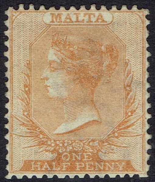 MALTA 1863 QV ½D WMK CROWN CC PERF 14