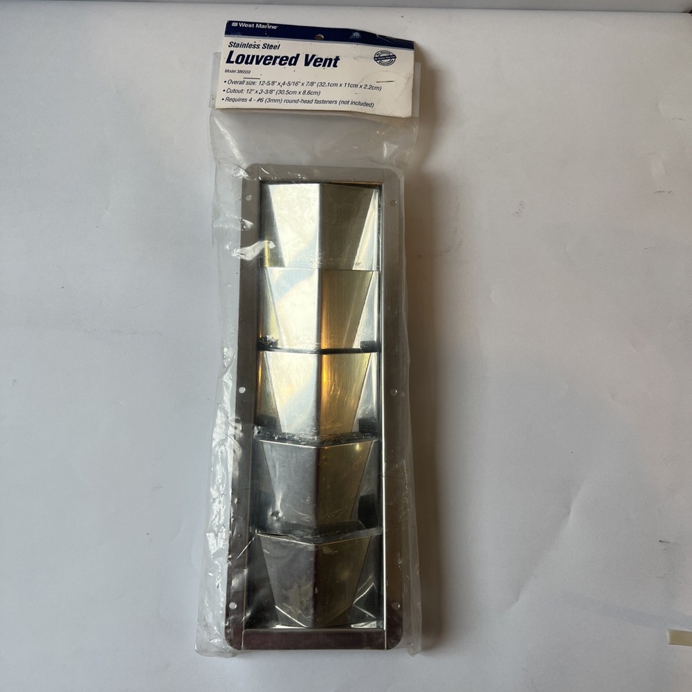 West Marine Stainless Steel Louvered Vent 12-5/8" x 4-5/16" x 7/8"