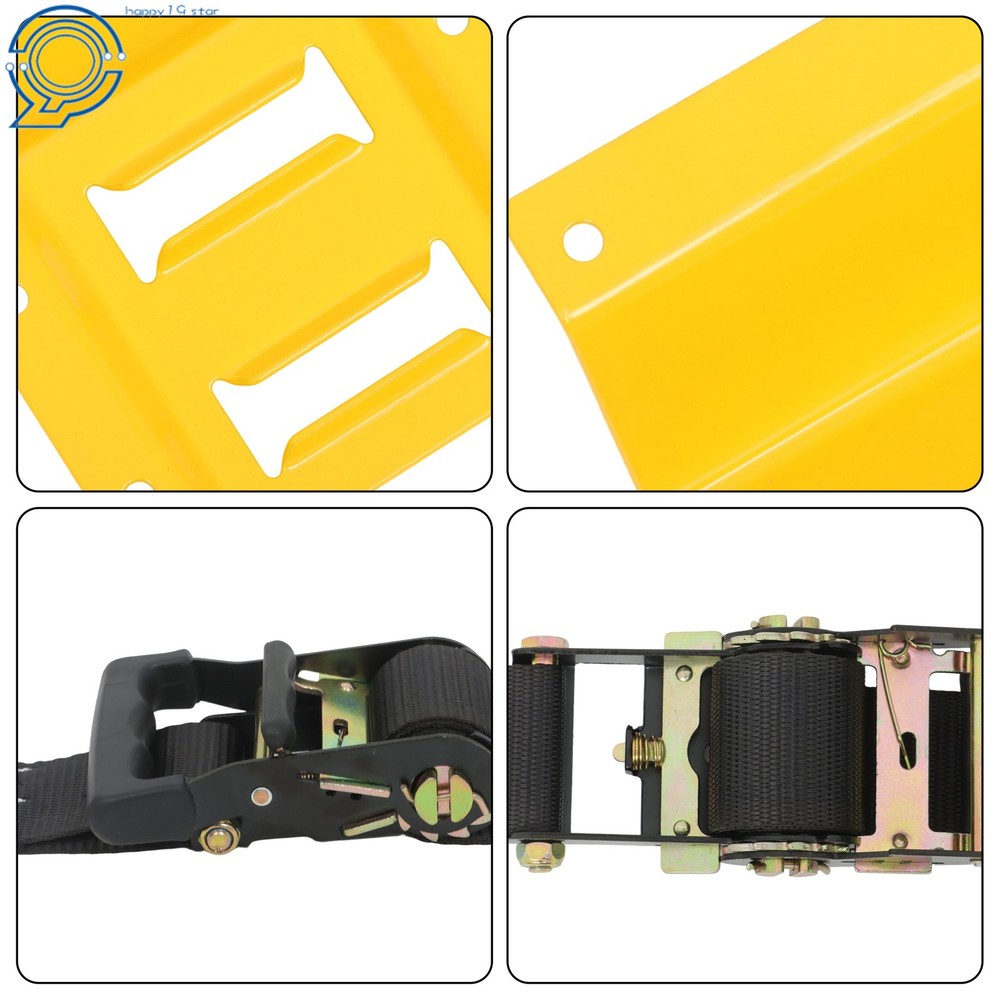 Wheel Chock Tire Strap Tie Down Kit 4PCS E-Track 2PCS 6' Tie Down Strap