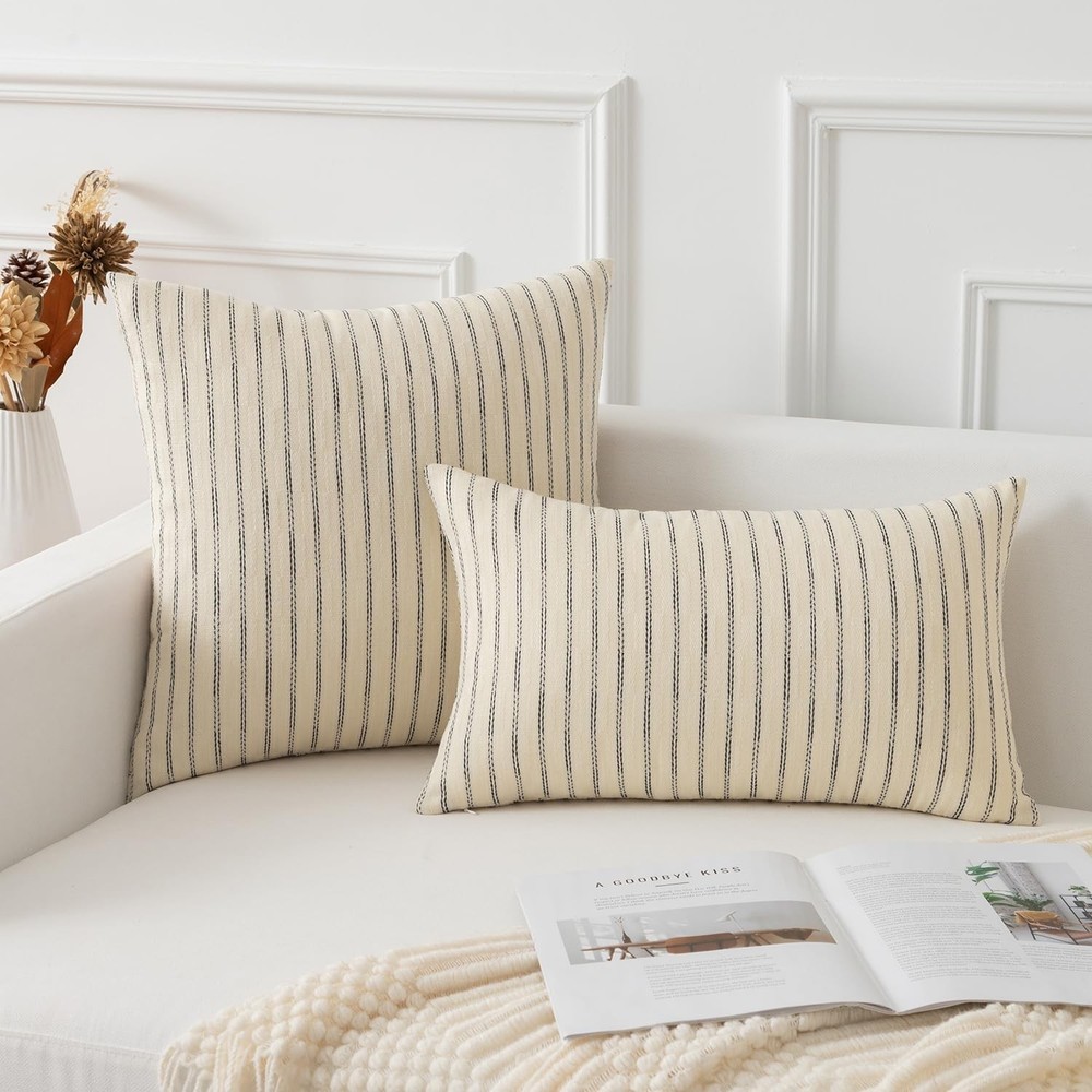 Set of 2 Farmhouse Square Pillow Covers