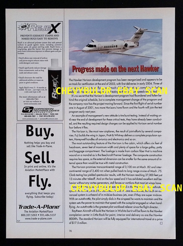 2002 Hawker 800XP Private Jet Airplane Info Article "...is New Again"