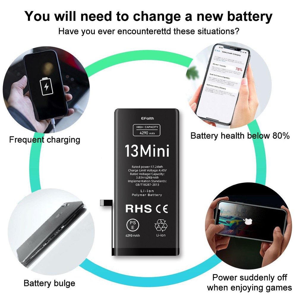 4290mAh OEM Internal Replacement Battery For iPhone 13 Mini Premium Quality Tool
