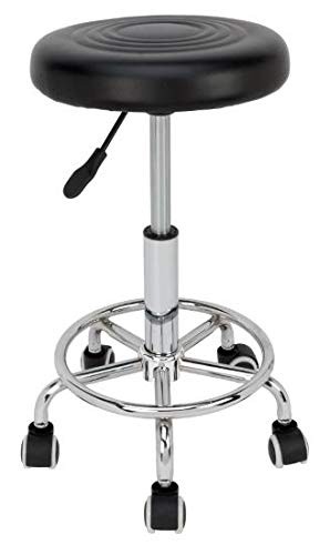 Performance Tool W85027 Adjustable Pneumatic Rolling Bar Stool Black
