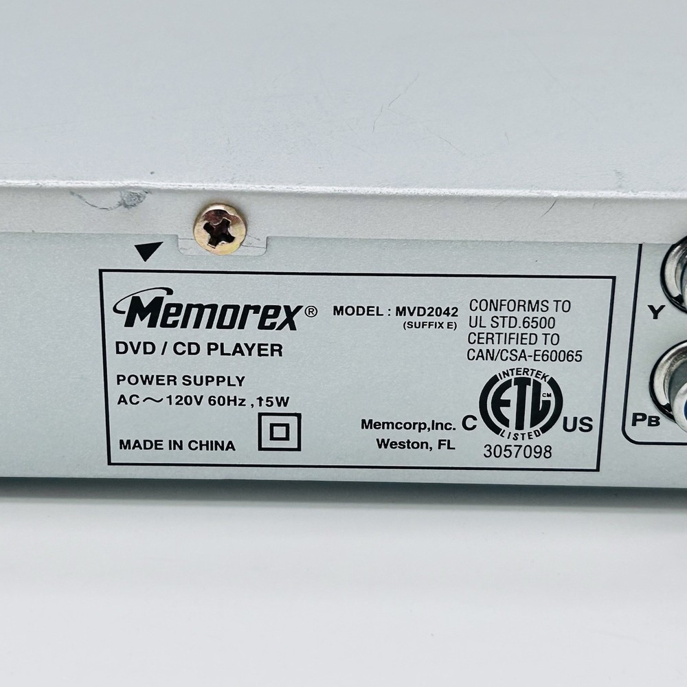 Memorex MVD2042 Progressive Scan DVD CD Player No Remote