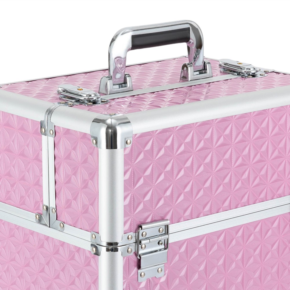 Profl Rolling Makeup Train Case Cosmetic Trolley Makeup Storage Organizer Cart