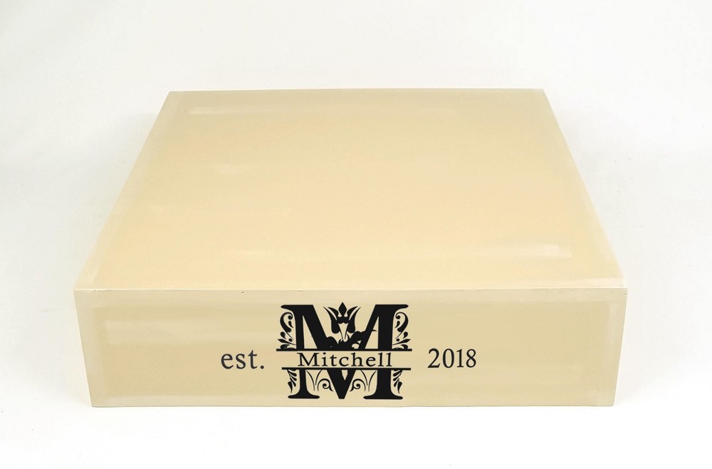 Personalized Wedding Cake Stand, Ivory Monogram Cake Stand, Personalized Cake...