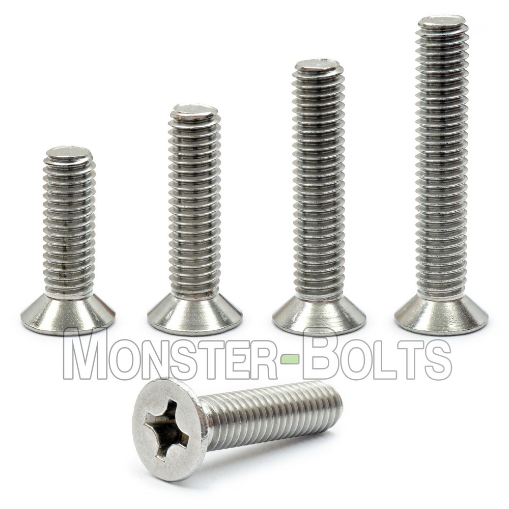 M4 Stainless Steel Phillips Flat Head Countersunk Machine Screws A2 18-8 DIN 965