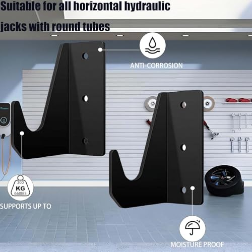 2 Pack Jack Stand Wall Mount Organizer, Floor Jack Stand Holder Car Jack Black