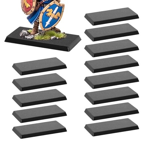 Evemodel Plastic Model Bases Rectangle Black ABS for Wargame 25*50mm-80pcs