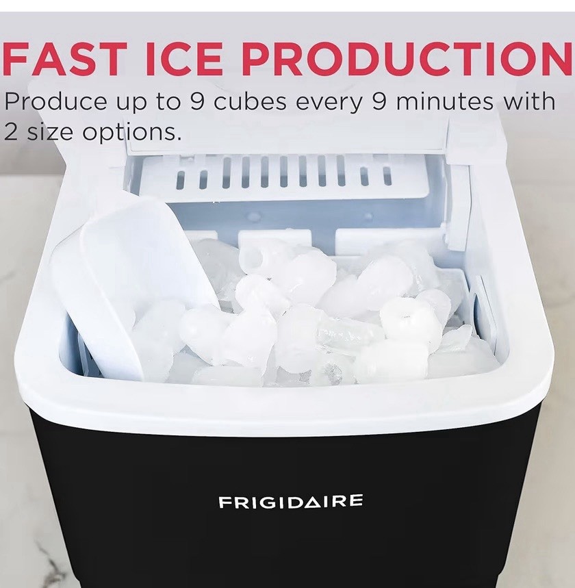 Frigidaire -BLACK 26lbs Compact Portable Ice Maker