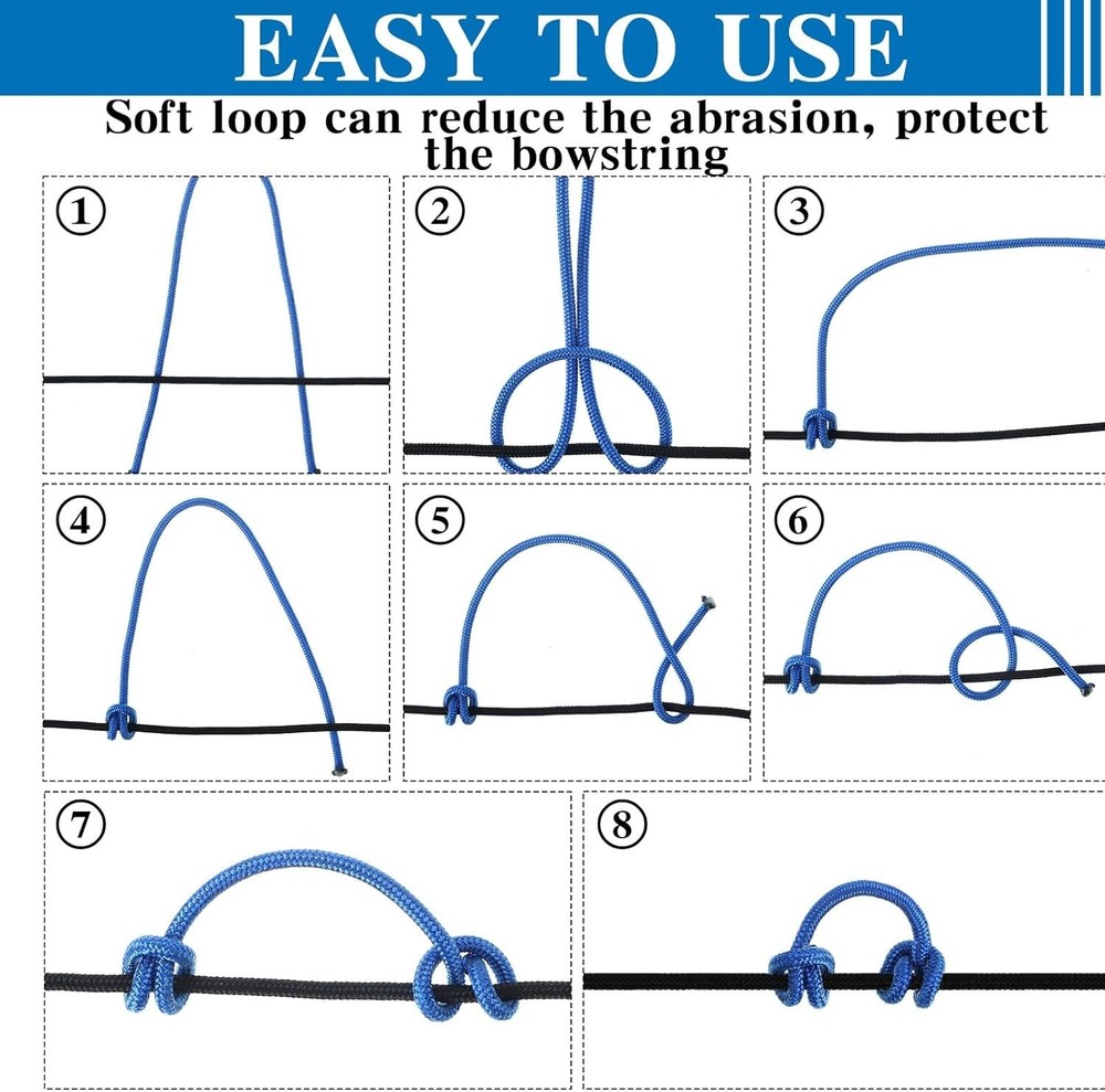 Archery D Loop Ropes Set of 8 for Compound Bow String and Release Knots