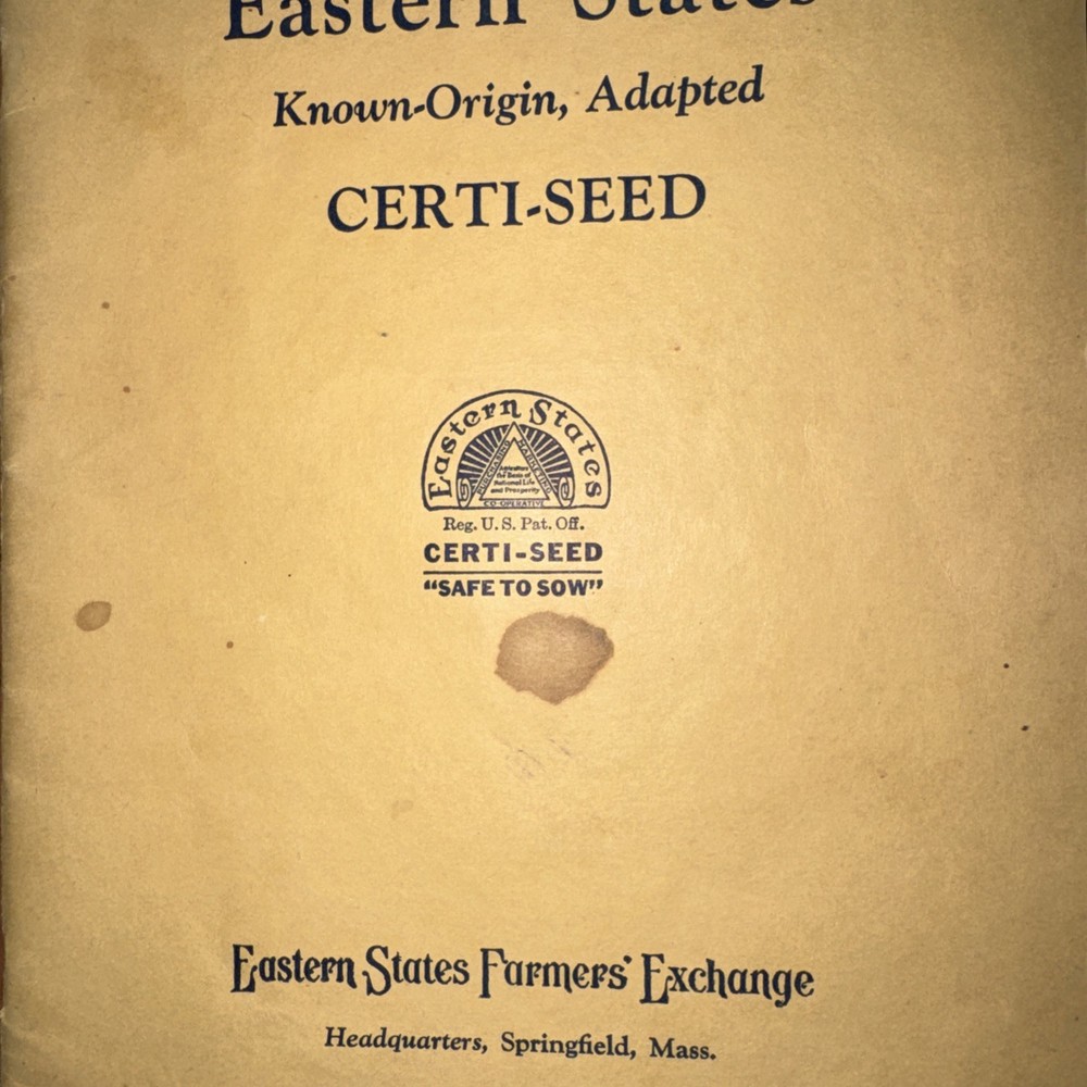 1929 Eastern States Know-Origin, Adapted Certi-Seed Book