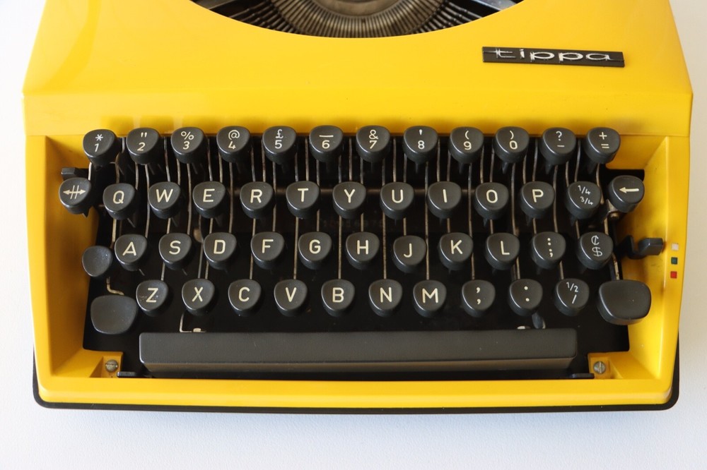 Bright Yellow Adler Manual Typewriter ***** Excellent Working Condition *****