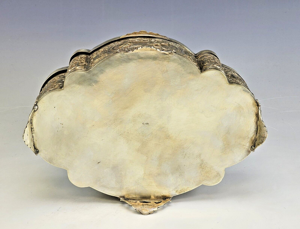 Large 19C German Repousse Silver Box