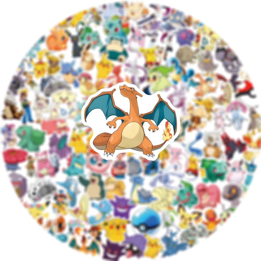 100 Pc Pokemon Stickers Classic Original Decals Charizard 151 Random Assortment