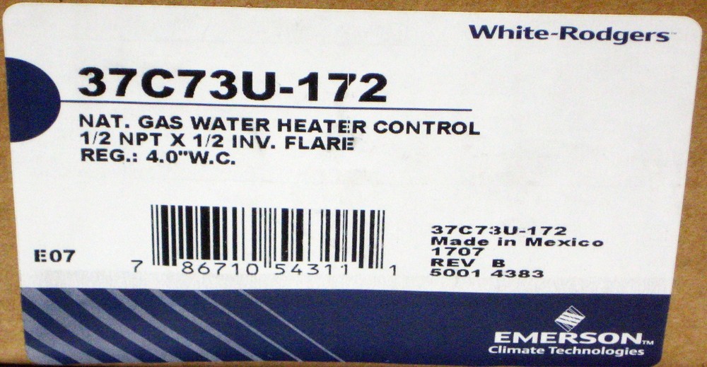 Water Heater Gas Thermostat White Rodgers 37C73U-172 (37C73U-641)