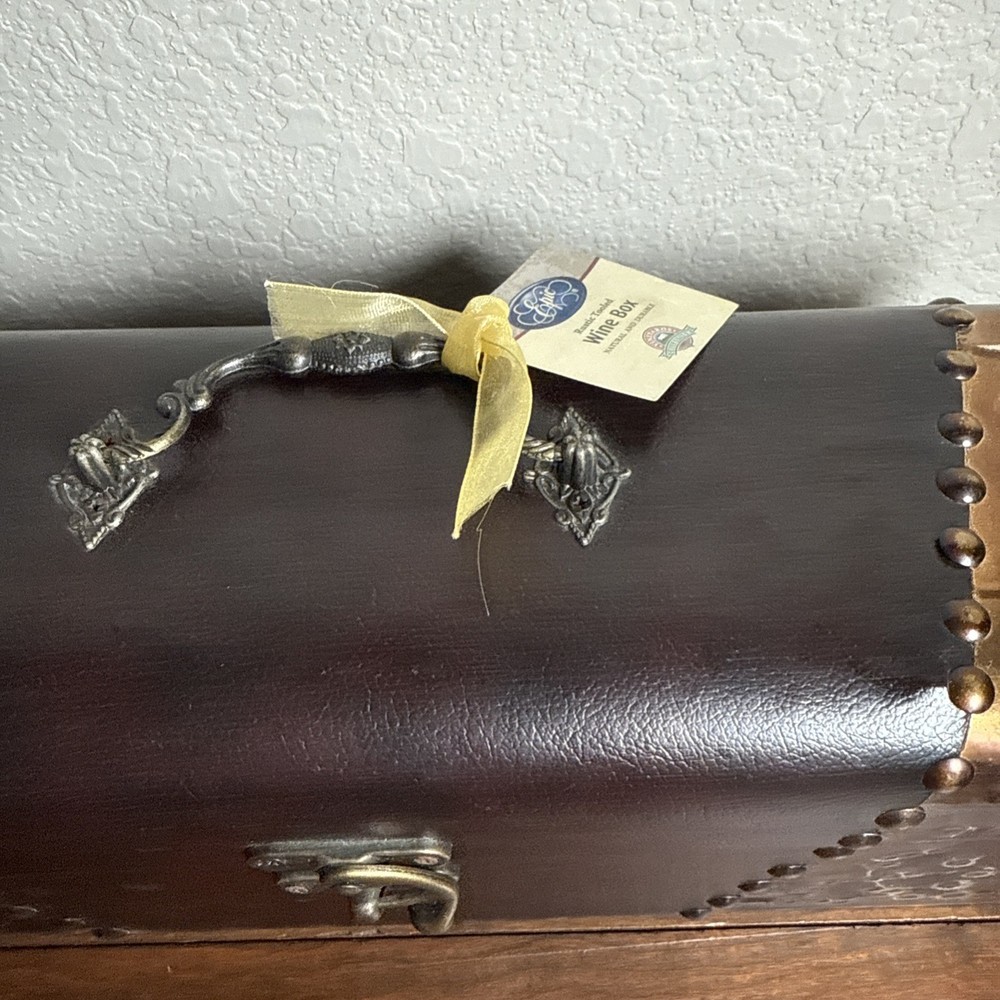 Rustic Tooled Carrying Case Wine Box