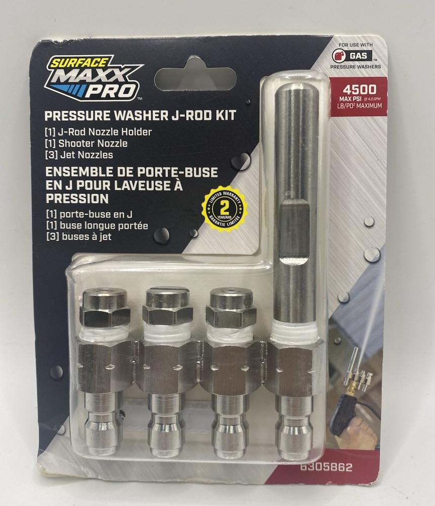 Pressure Washer J-Rod Nozzle Kit Surface Maxx Pro