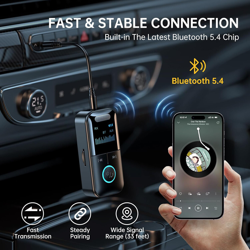 4In1 Bluetooth Audio Adapter Wireless Receiver Transmitter MP3 Player 3.5mm Aux