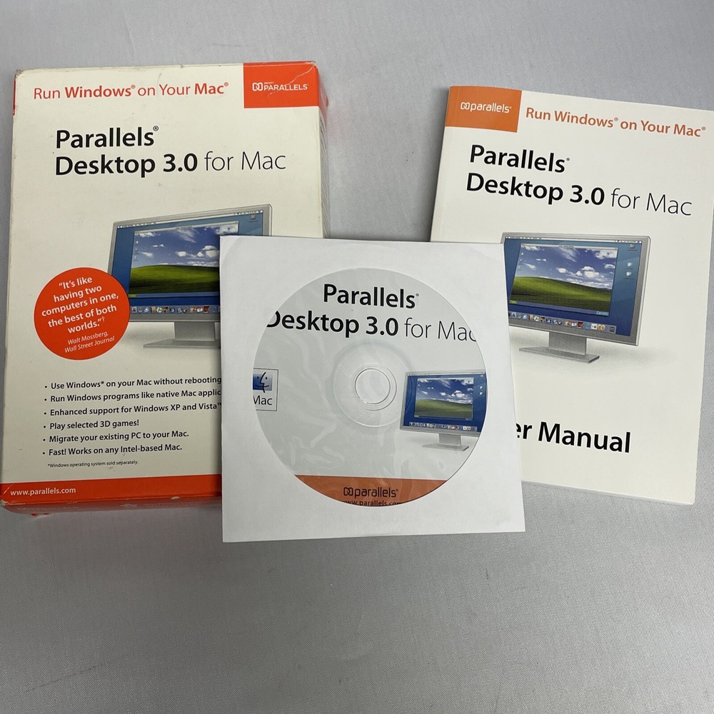 Parallels Desktop 3.0 For Mac Run Windows on Your Mac Award Disk Box Manual