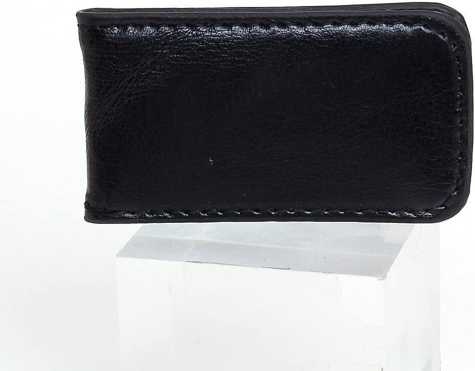 Black Leather Magnetic Money Clip